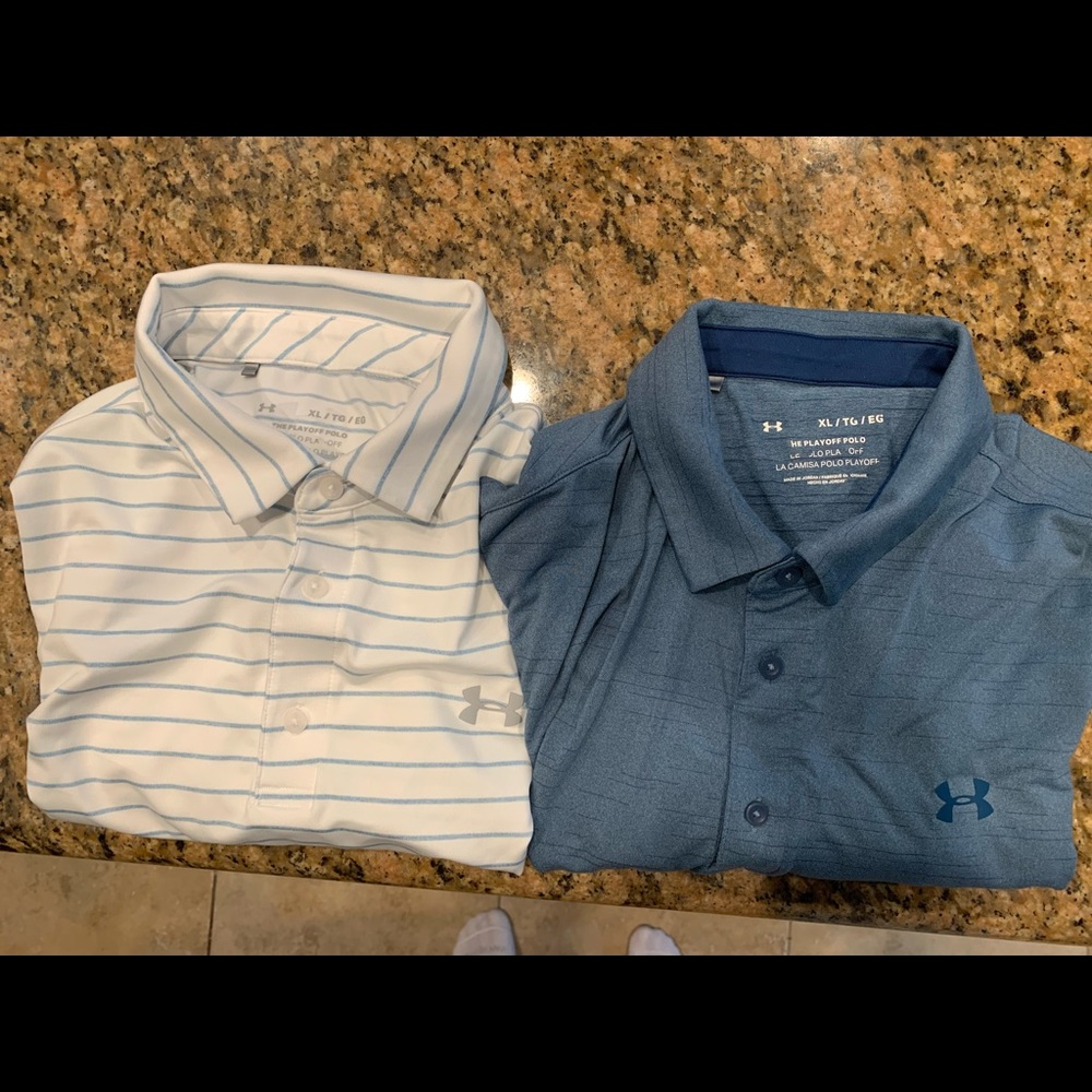 Two Under Armour Men’s XL Golf Polos